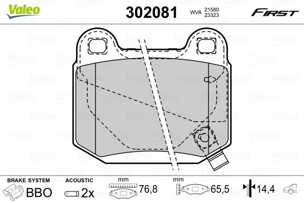VALEO 302081 Brake Pad Set, disc brake