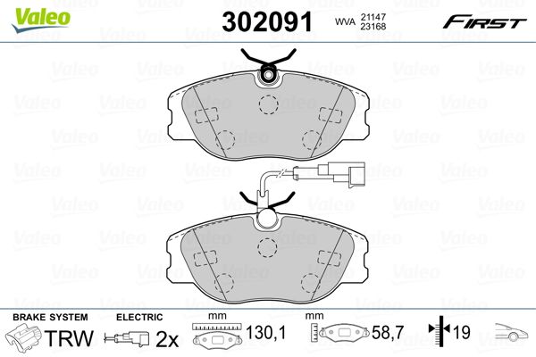 VALEO 302091 Brake Pad Set, disc brake