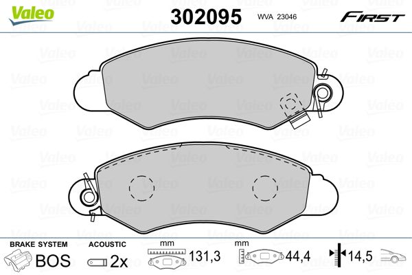 VALEO 302095 Brake Pad Set, disc brake