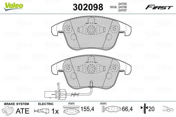 VALEO 302098 Brake Pad Set, disc brake