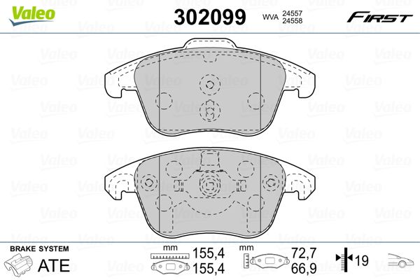 VALEO 302099 Brake Pad Set, disc brake