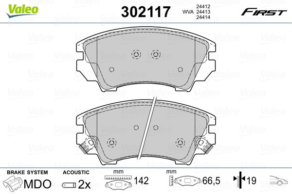 VALEO 302117 Brake Pad Set, disc brake