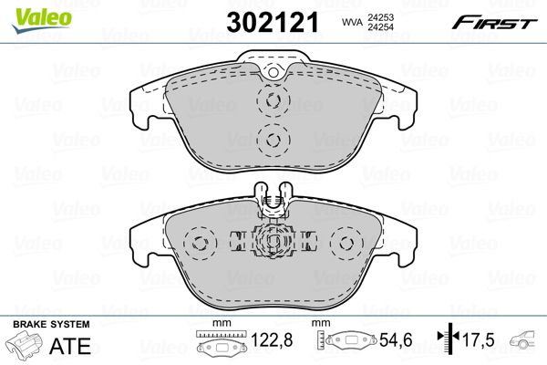 VALEO 302121 Brake Pad Set, disc brake