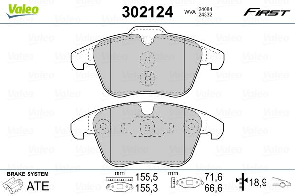 VALEO 302124 Brake Pad Set, disc brake