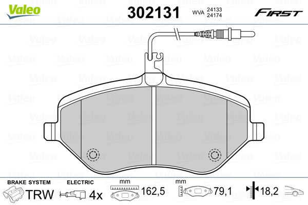 VALEO 302131 Brake Pad Set, disc brake