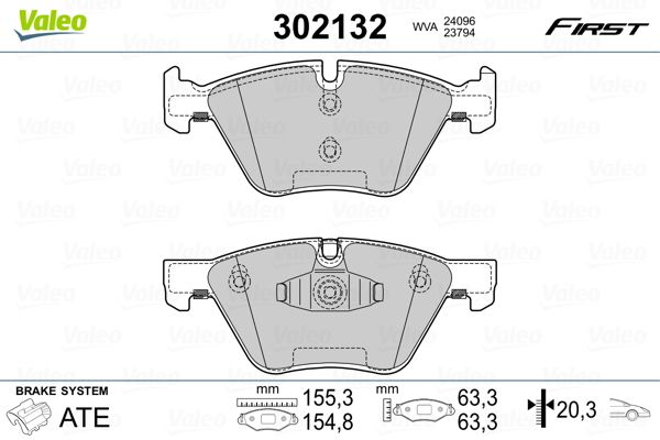 VALEO 302132 Brake Pad Set, disc brake