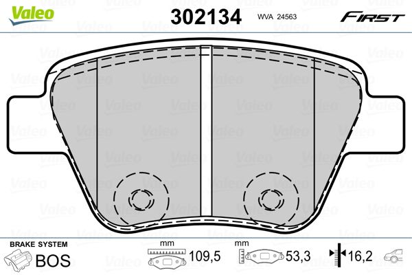 VALEO 302134 Brake Pad Set, disc brake
