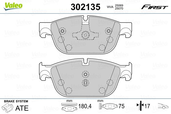 VALEO 302135 Brake Pad Set, disc brake