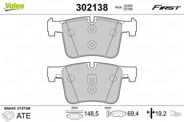 VALEO 302138 Brake Pad Set, disc brake