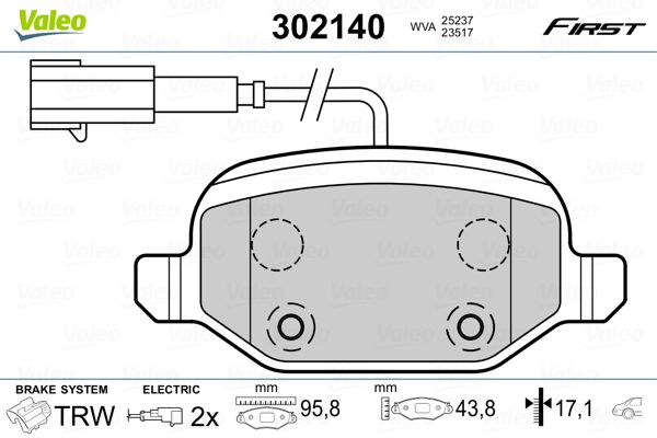 VALEO 302140 Brake Pad Set, disc brake