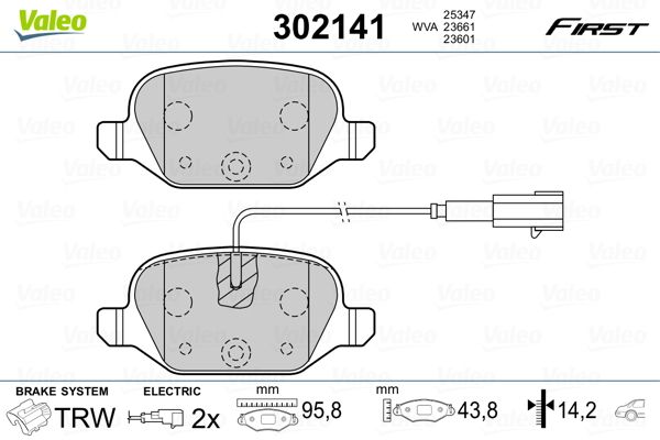 VALEO 302141 Brake Pad Set, disc brake