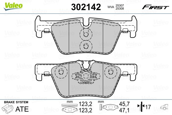 VALEO 302142 Brake Pad Set, disc brake