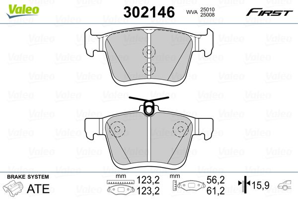 VALEO 302146 Brake Pad Set, disc brake