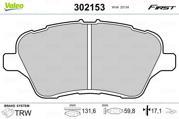 VALEO 302153 Brake Pad Set, disc brake