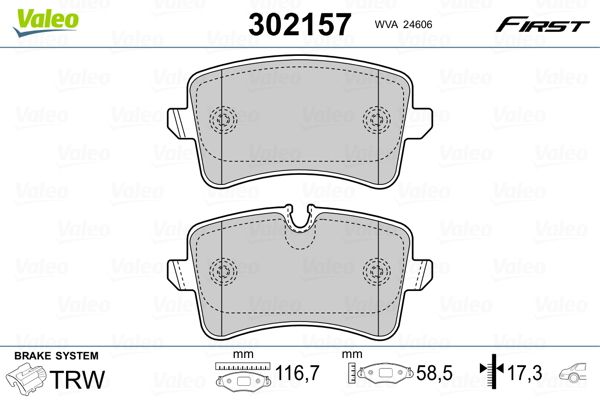 VALEO 302157 Brake Pad Set, disc brake