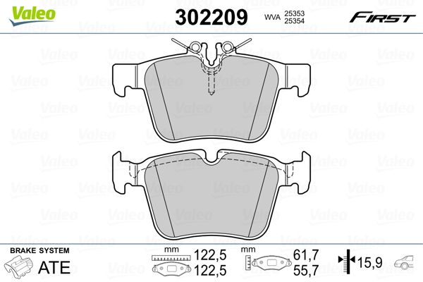 VALEO 302209 Brake Pad Set, disc brake