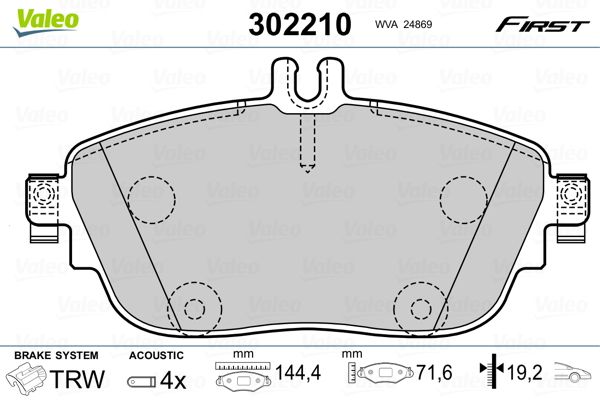 VALEO 302210 Brake Pad Set, disc brake