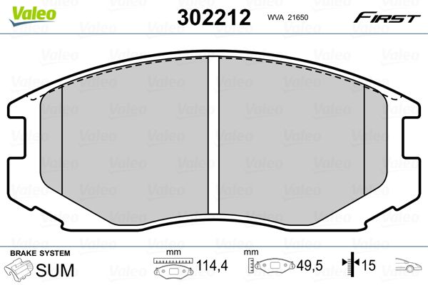 VALEO 302212 Brake Pad Set, disc brake