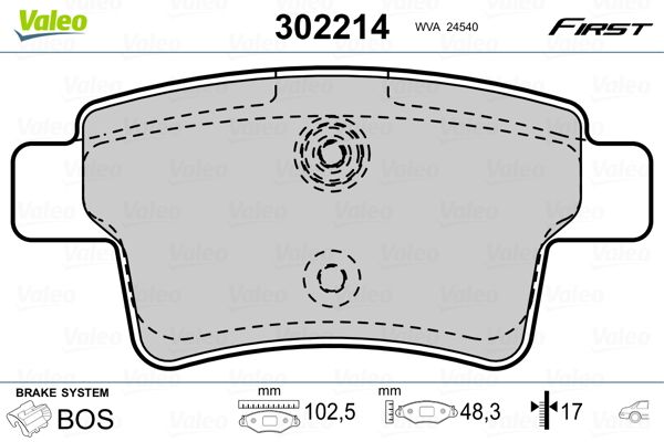 VALEO 302214 Brake Pad Set, disc brake