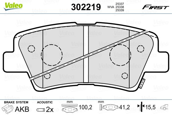 VALEO 302219 Brake Pad Set, disc brake