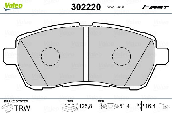 VALEO 302220 Brake Pad Set, disc brake