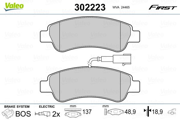 VALEO 302223 Brake Pad Set, disc brake