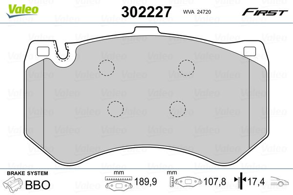 VALEO 302227 Brake Pad Set, disc brake