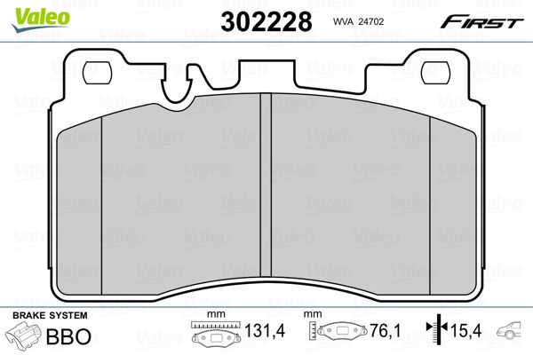 VALEO 302228 Brake Pad Set, disc brake