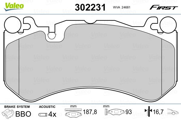 VALEO 302231 Brake Pad Set, disc brake