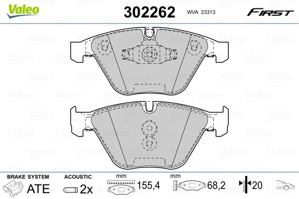 VALEO 302262 Brake Pad Set, disc brake