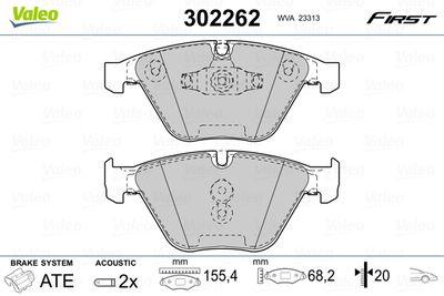 Brake Pad Set, disc brake VALEO 302262