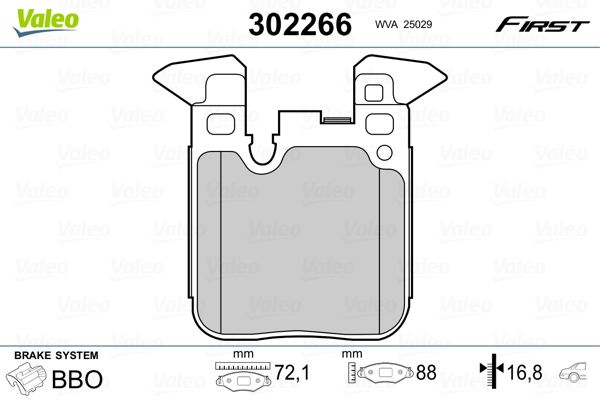 VALEO 302266 Brake Pad Set, disc brake