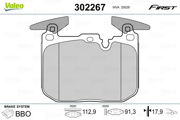 VALEO 302267 Brake Pad Set, disc brake