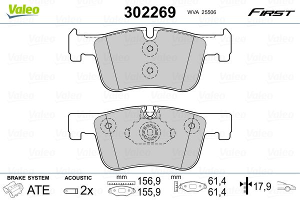 VALEO 302269 Brake Pad Set, disc brake