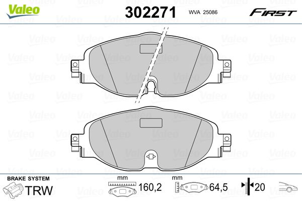 VALEO 302271 Brake Pad Set, disc brake