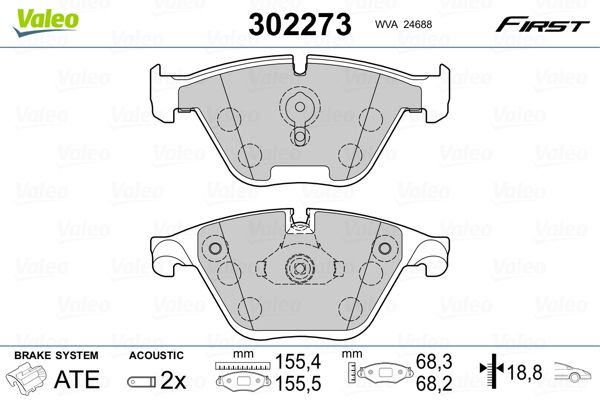 VALEO 302273 Brake Pad Set, disc brake