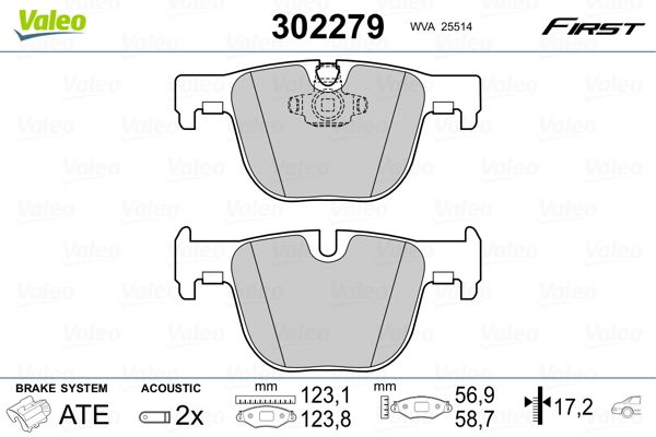 VALEO 302279 Brake Pad Set, disc brake