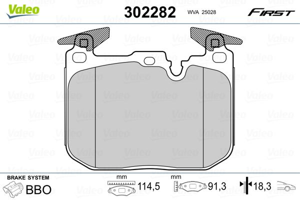 VALEO 302282 Brake Pad Set, disc brake