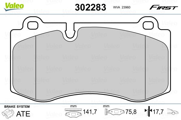 VALEO 302283 Brake Pad Set, disc brake