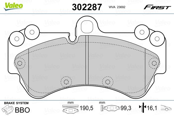 VALEO 302287 Brake Pad Set, disc brake
