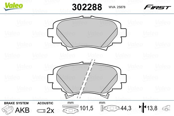 VALEO 302288 Brake Pad Set, disc brake