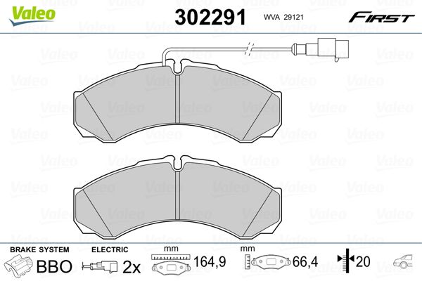 VALEO 302291 Brake Pad Set, disc brake