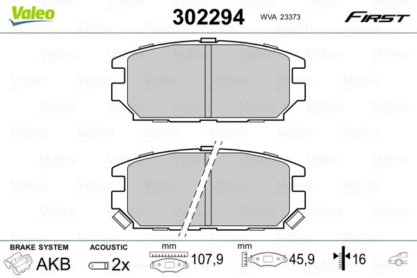 VALEO 302294 Brake Pad Set, disc brake