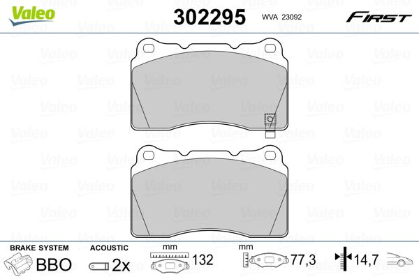 VALEO 302295 Brake Pad Set, disc brake