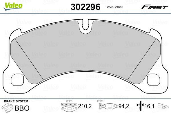 VALEO 302296 Brake Pad Set, disc brake