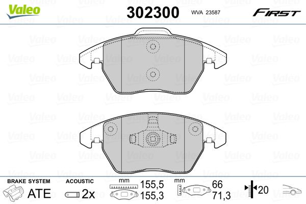 VALEO 302300 Brake Pad Set, disc brake