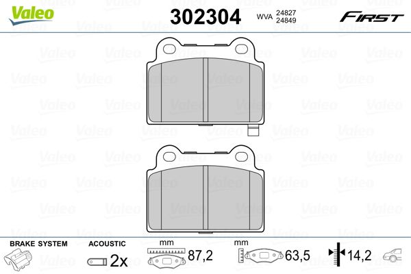 VALEO 302304 Brake Pad Set, disc brake