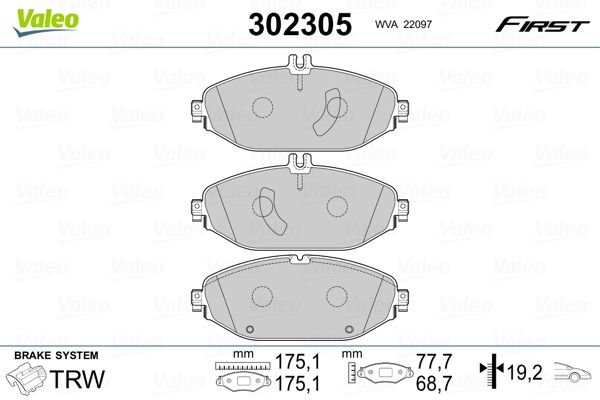 VALEO 302305 Brake Pad Set, disc brake