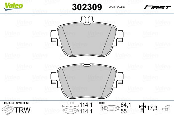 VALEO 302309 Brake Pad Set, disc brake