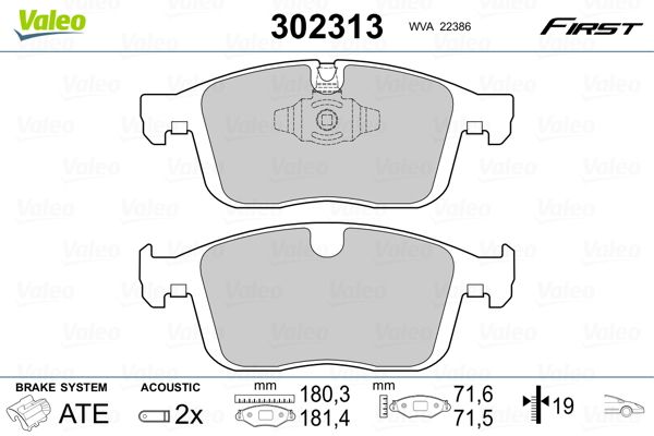 VALEO 302313 Brake Pad Set, disc brake